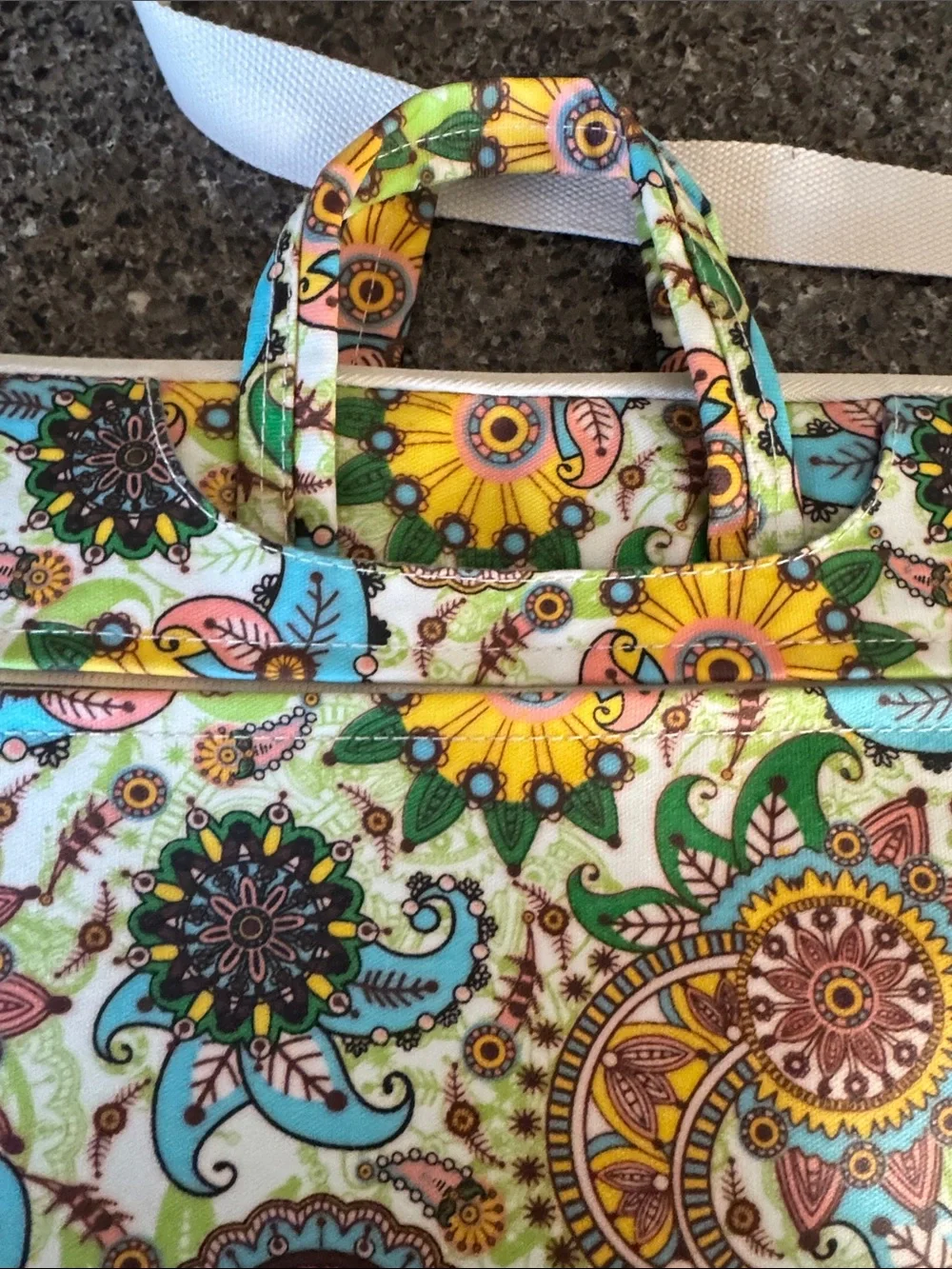 Multicolor Floral Paisley Laptop Bag 4 Pockets